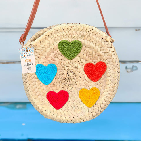Colorful Hearts Shoulder Bag - Unique Handcrafted Tote